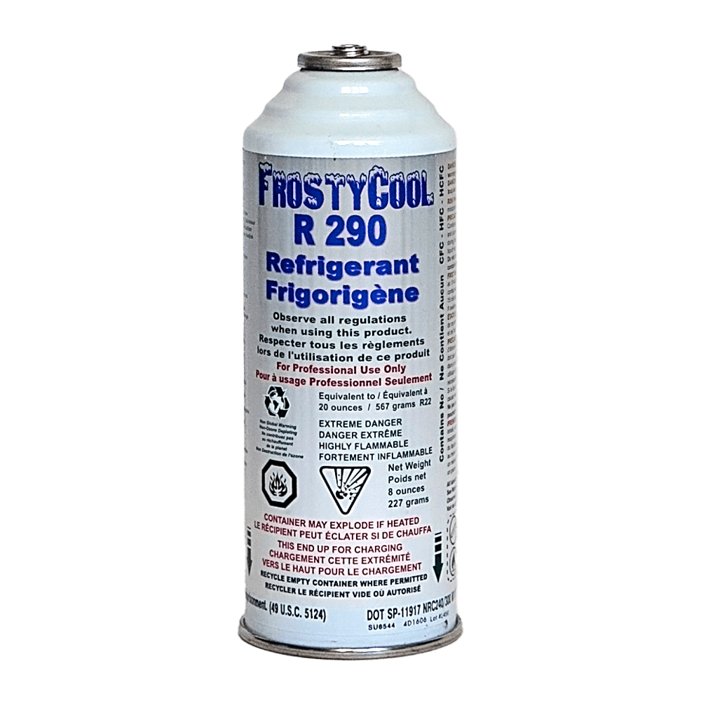 FrostyCool R290 Refrigerant 8oz FRONT